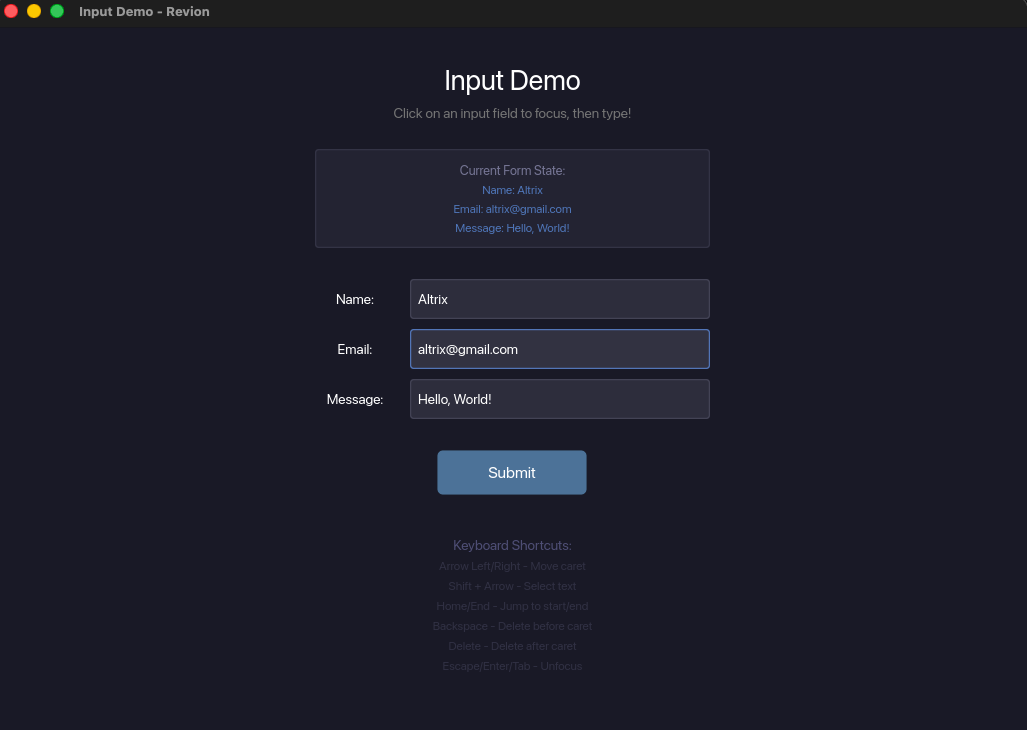 Input Demo